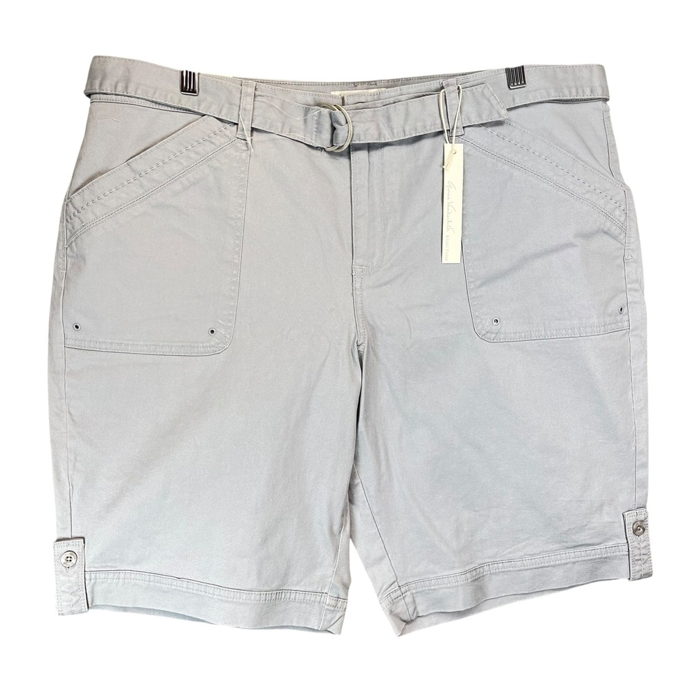 Gloria Vanderbilt Women's Khaki United Shorts Beige Twill Belted‎ 18W